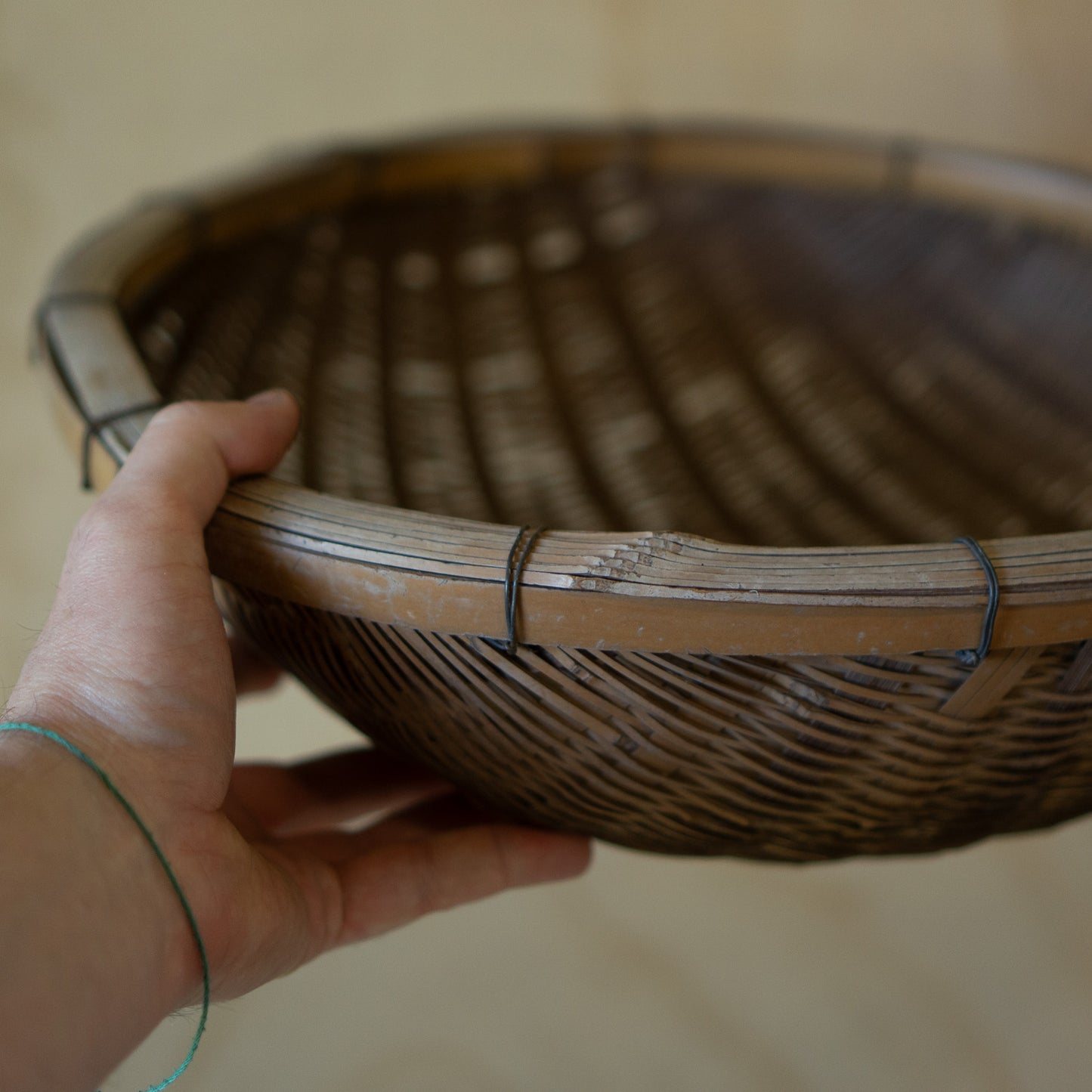 Large Vintage Handwoven Japanese Strainer Basket - Zaru