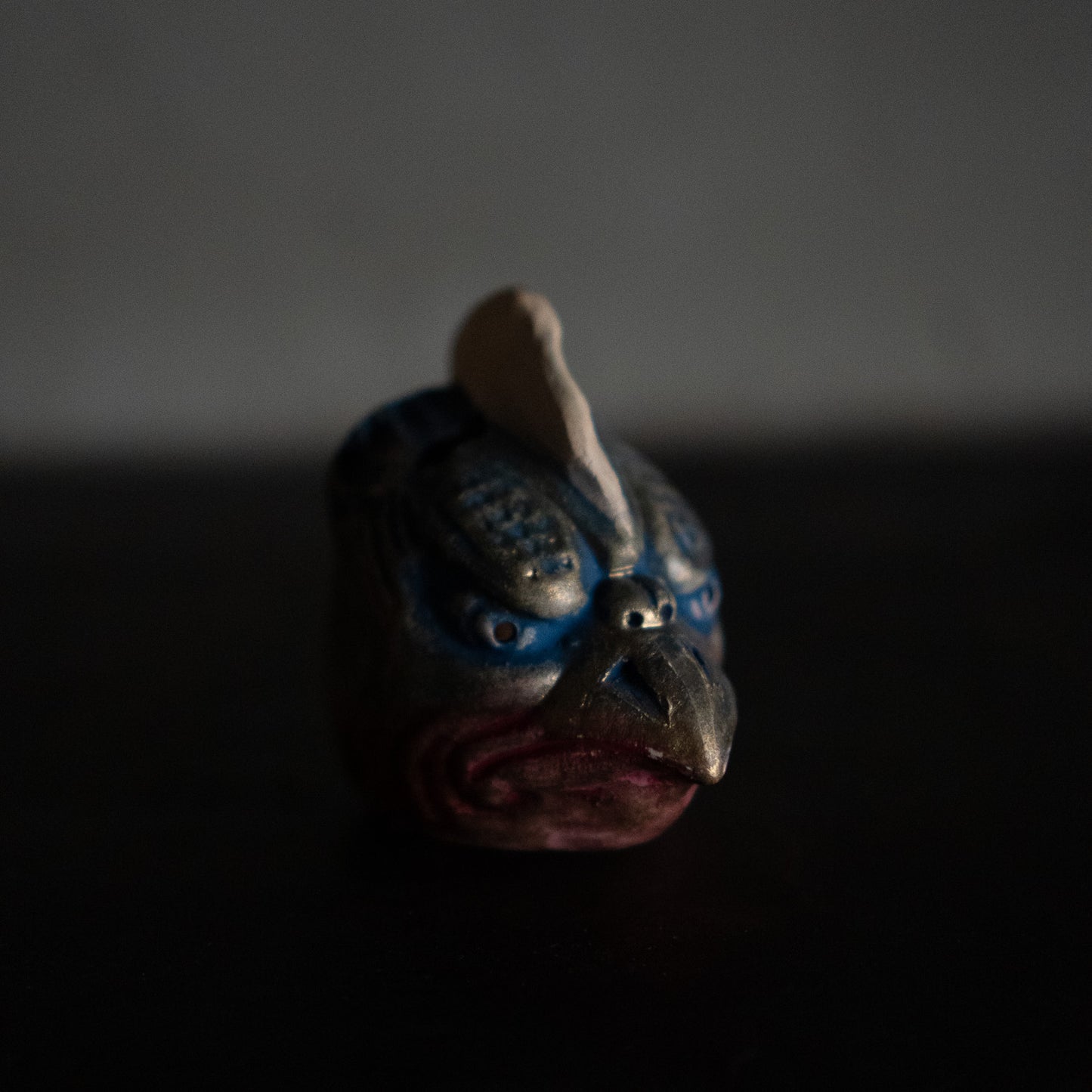 Showa period Japanese Clay Karasu Tengu Bell