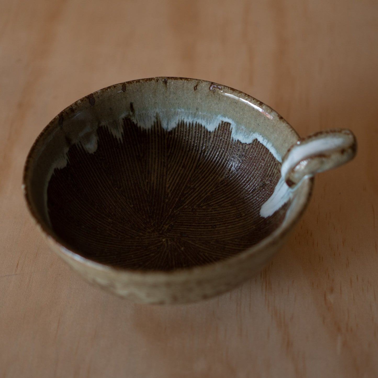 Japanese Suri-Bachi Grinding bowl - Earthy Brown Glazed - Large w/ handle
