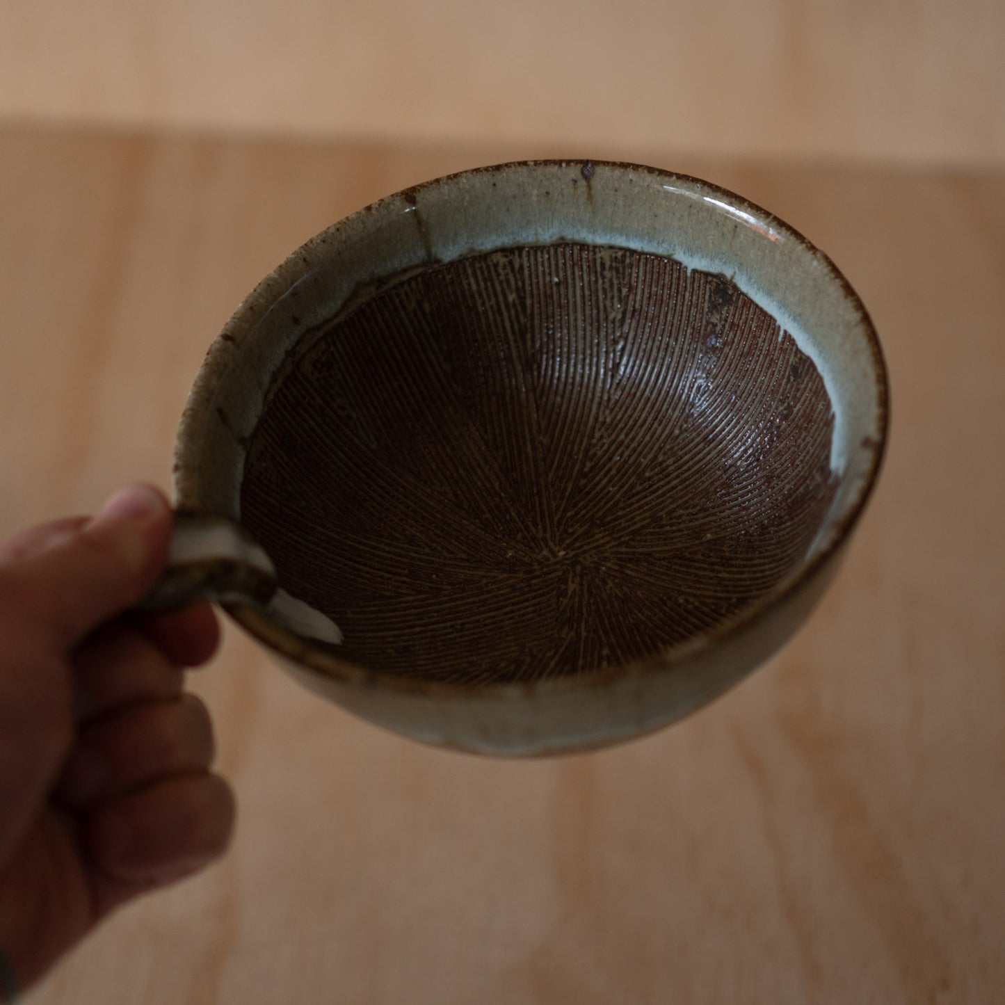 Japanese Suri-Bachi Grinding bowl - Earthy Brown Glazed - Large w/ handle
