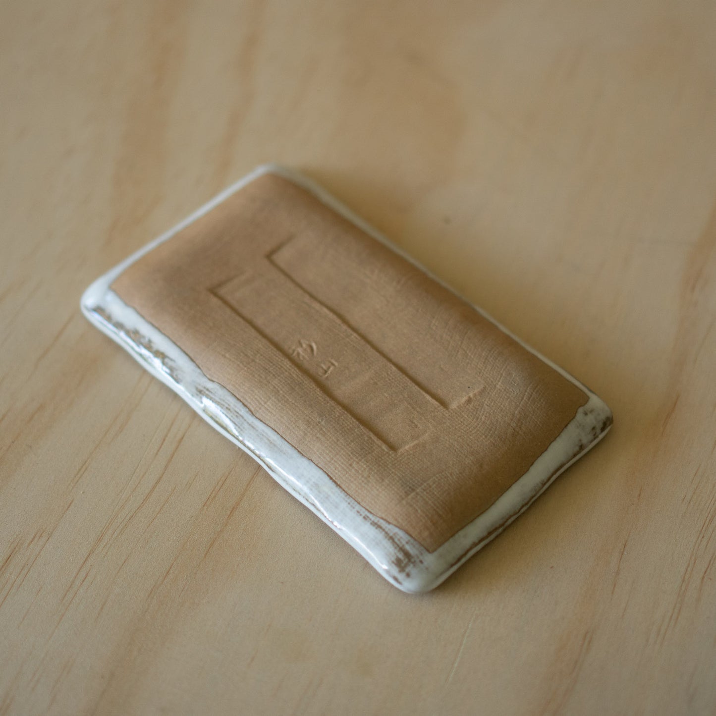 Vintage Japanese White Glaze rectangular sushi plate