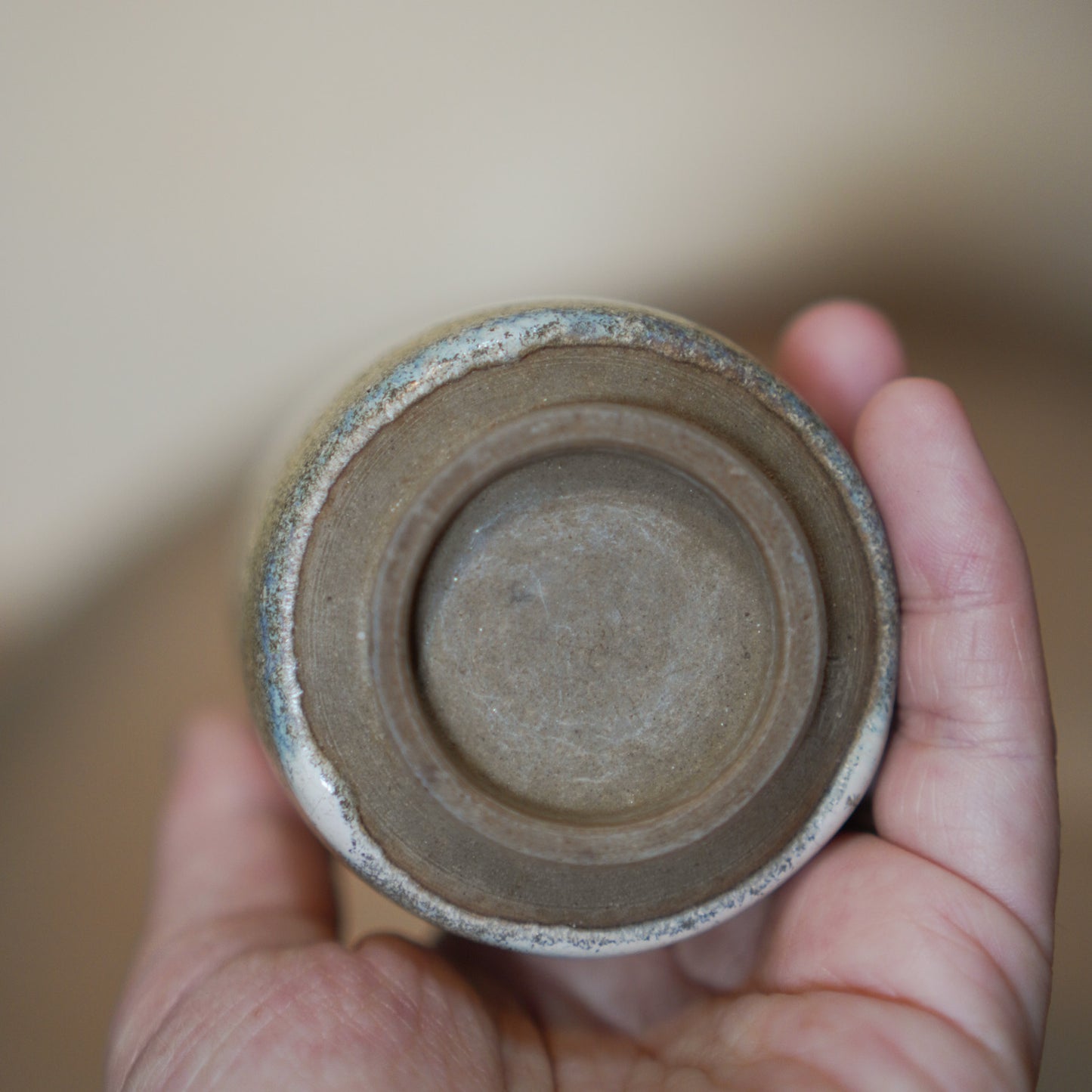 Vintage Japanese Ceramic tea cup - sand glaze
