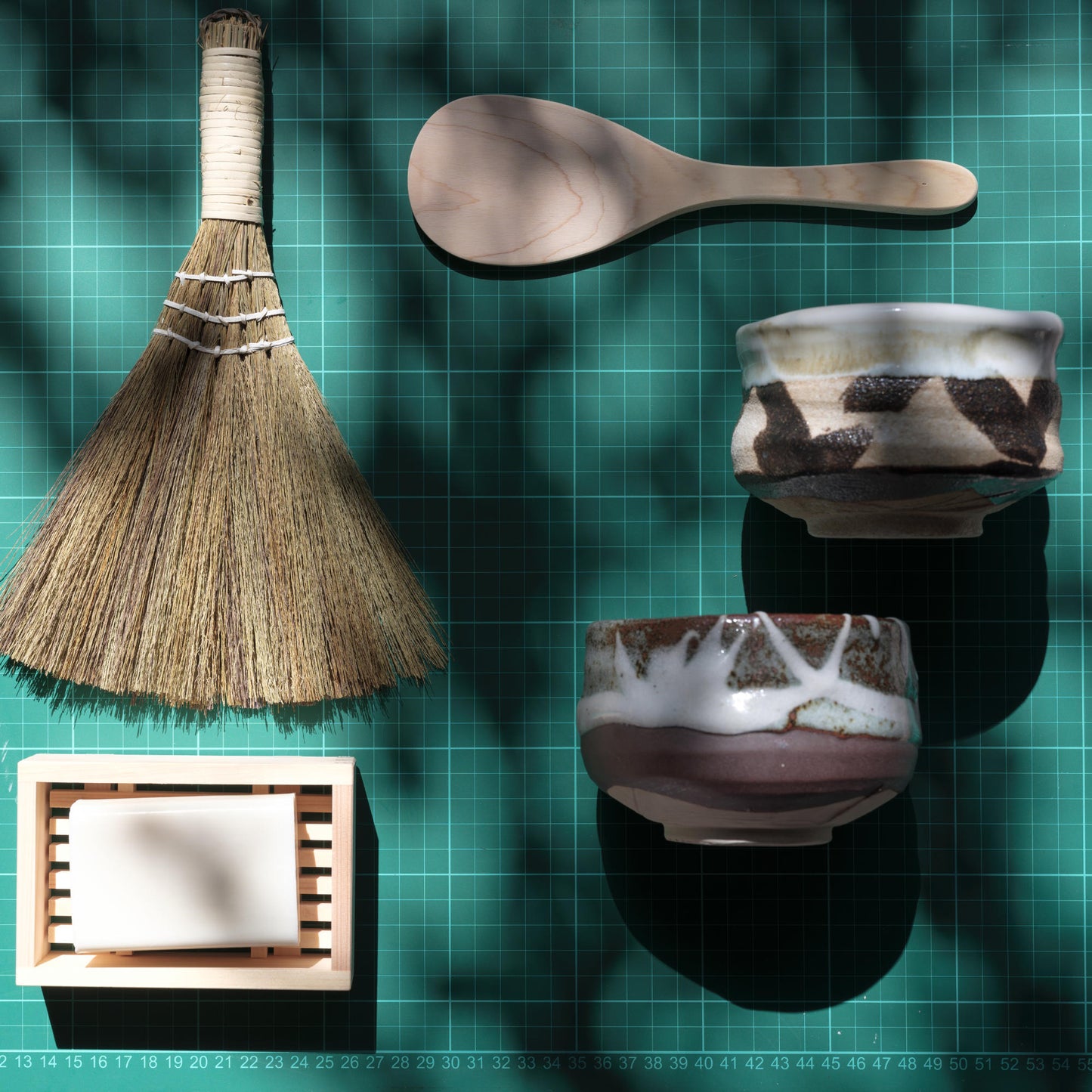 Japanese Ceramic White Stripe Matcha Bowl