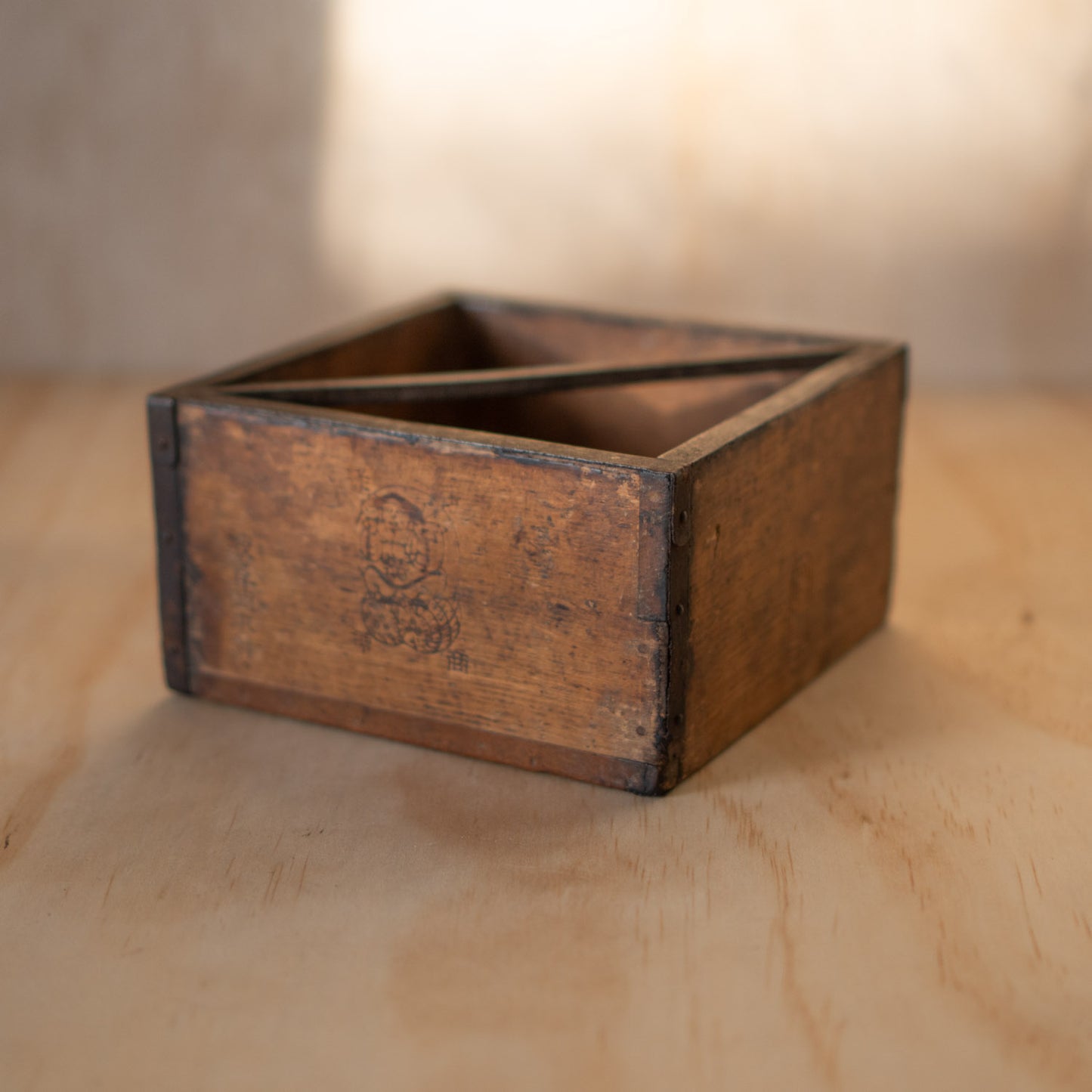 Antique Japanese Wood and Iron bound Masu Box Rice Measure