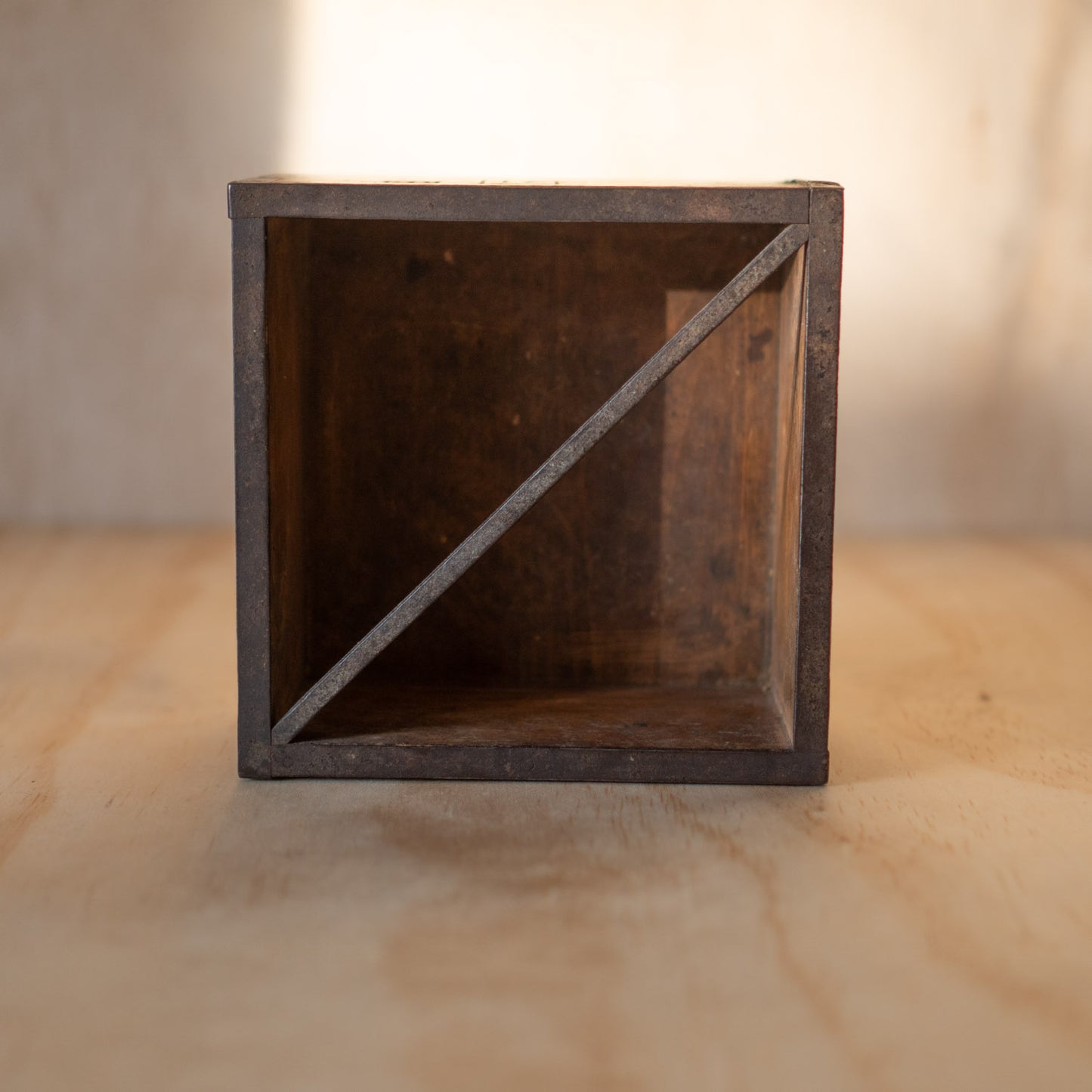Antique Japanese Wood and Iron bound Masu Box Rice Measure