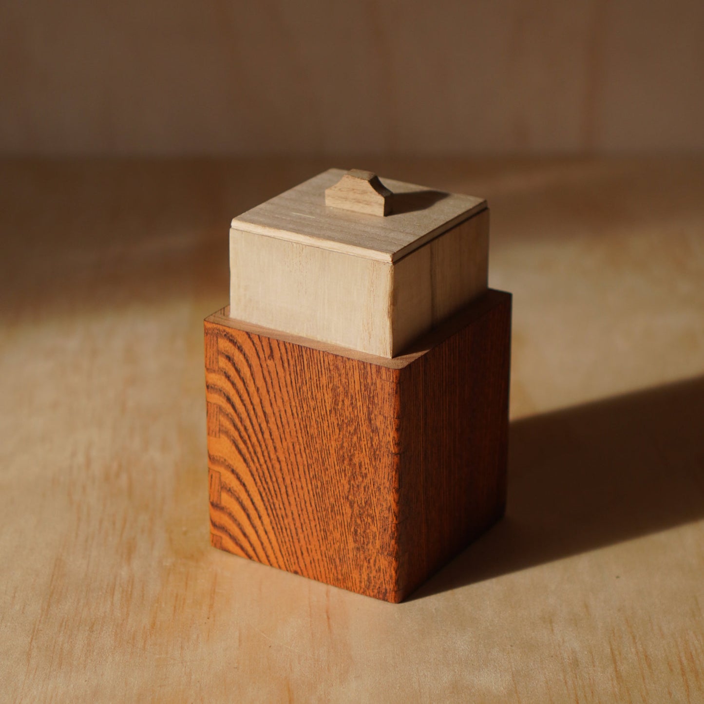 Vintage Japanese Wooden Tea Container - Chazutzu