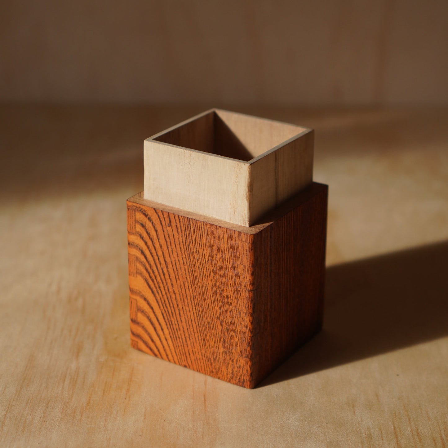 Vintage Japanese Wooden Tea Container - Chazutzu