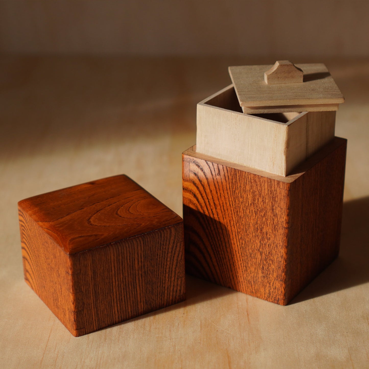 Vintage Japanese Wooden Tea Container - Chazutzu