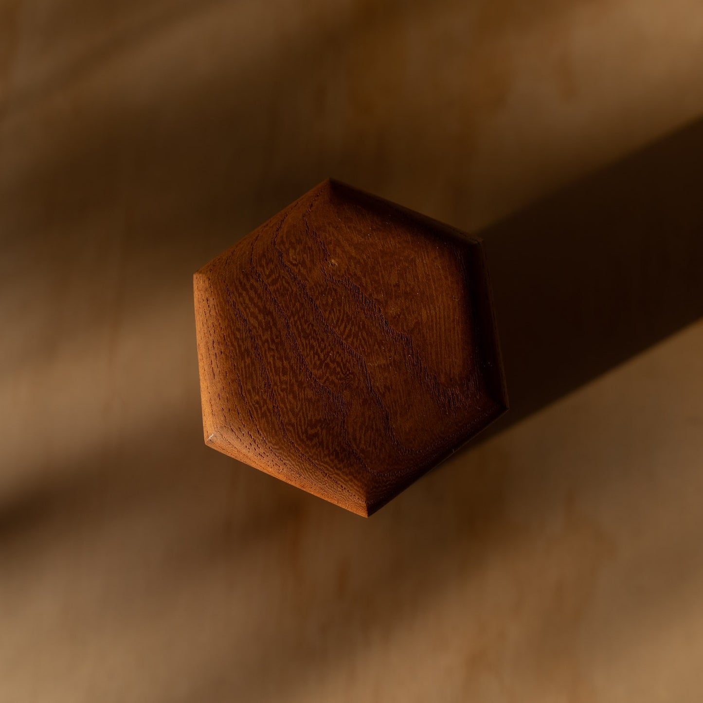 Vintage Hexagonal Japanese Wooden Tea Container - Chazutzu
