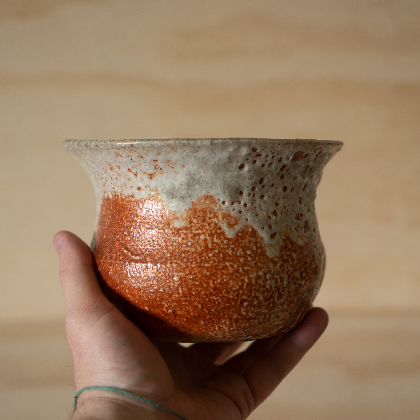 Vintage Japanese Ceramic Shino Mizusashi Water pot vessel