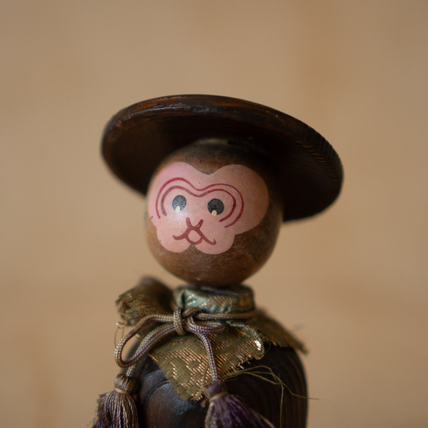 Vintage Japanese Folk Art - Monkey in Tsubo Jar