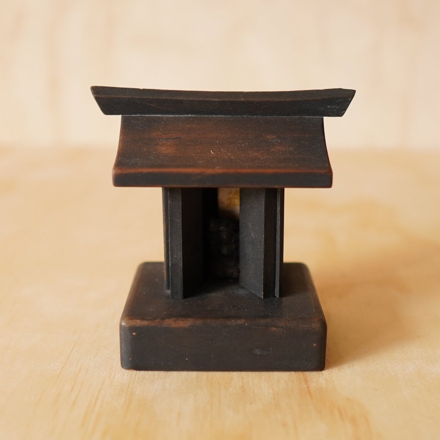Vintage Japanese Small Wooden Kamidana Shinto Shrine with Daikoku figure