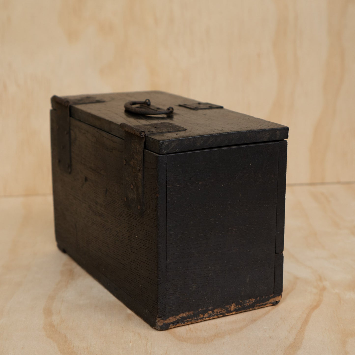 Antique 2 Drawer Japanese Black Suzuri Bako Calligraphy Box