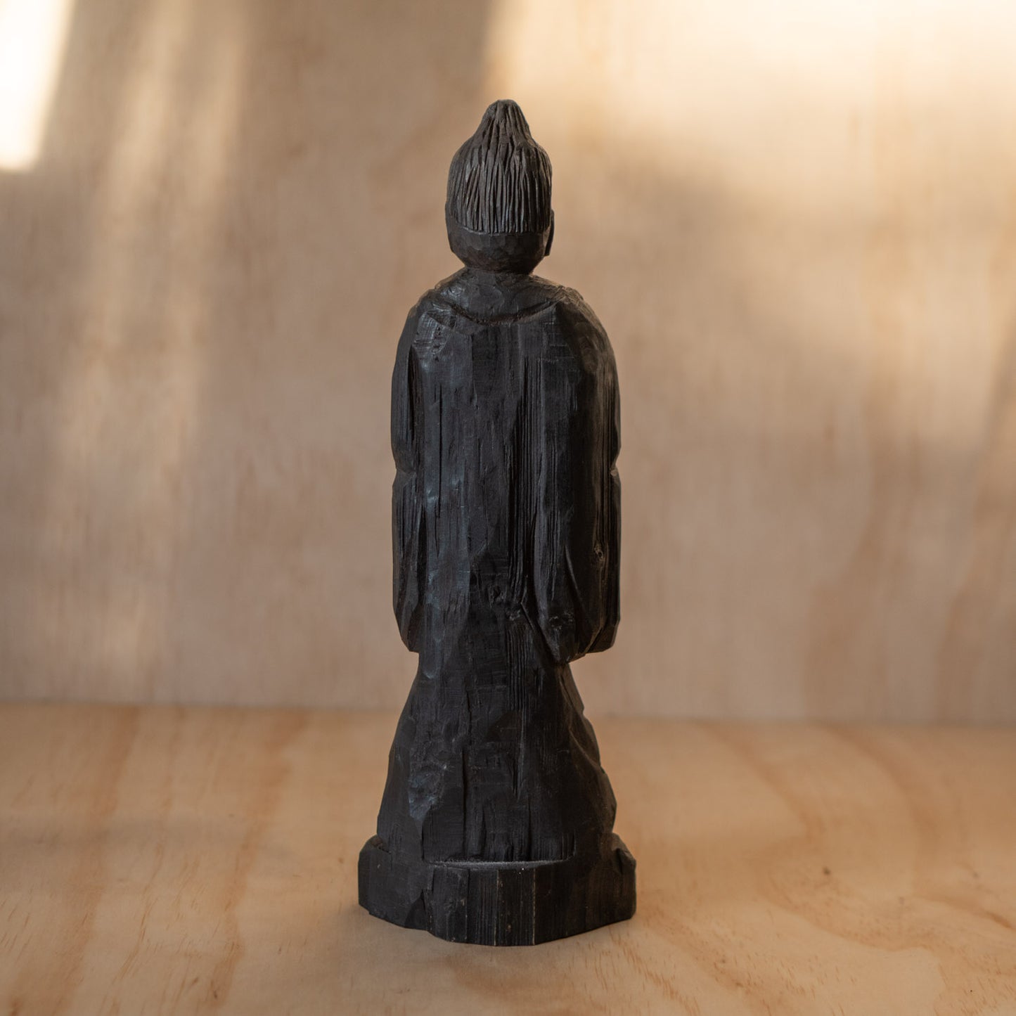 Vintage Japanese Mingei folk art carved standing Buddha
