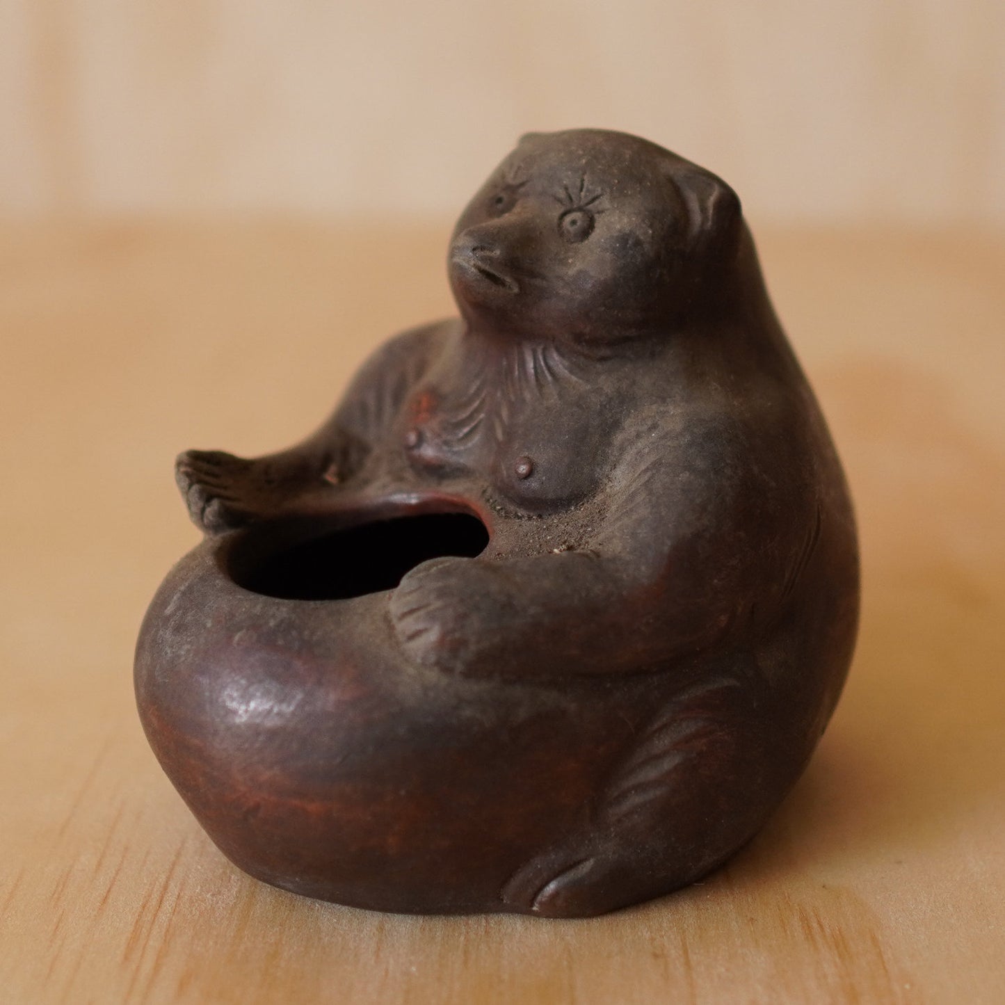 Antique Bizen Female Tanuki Koro incense burner