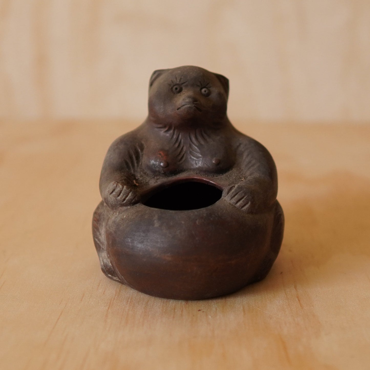 Antique Bizen Female Tanuki Koro incense burner