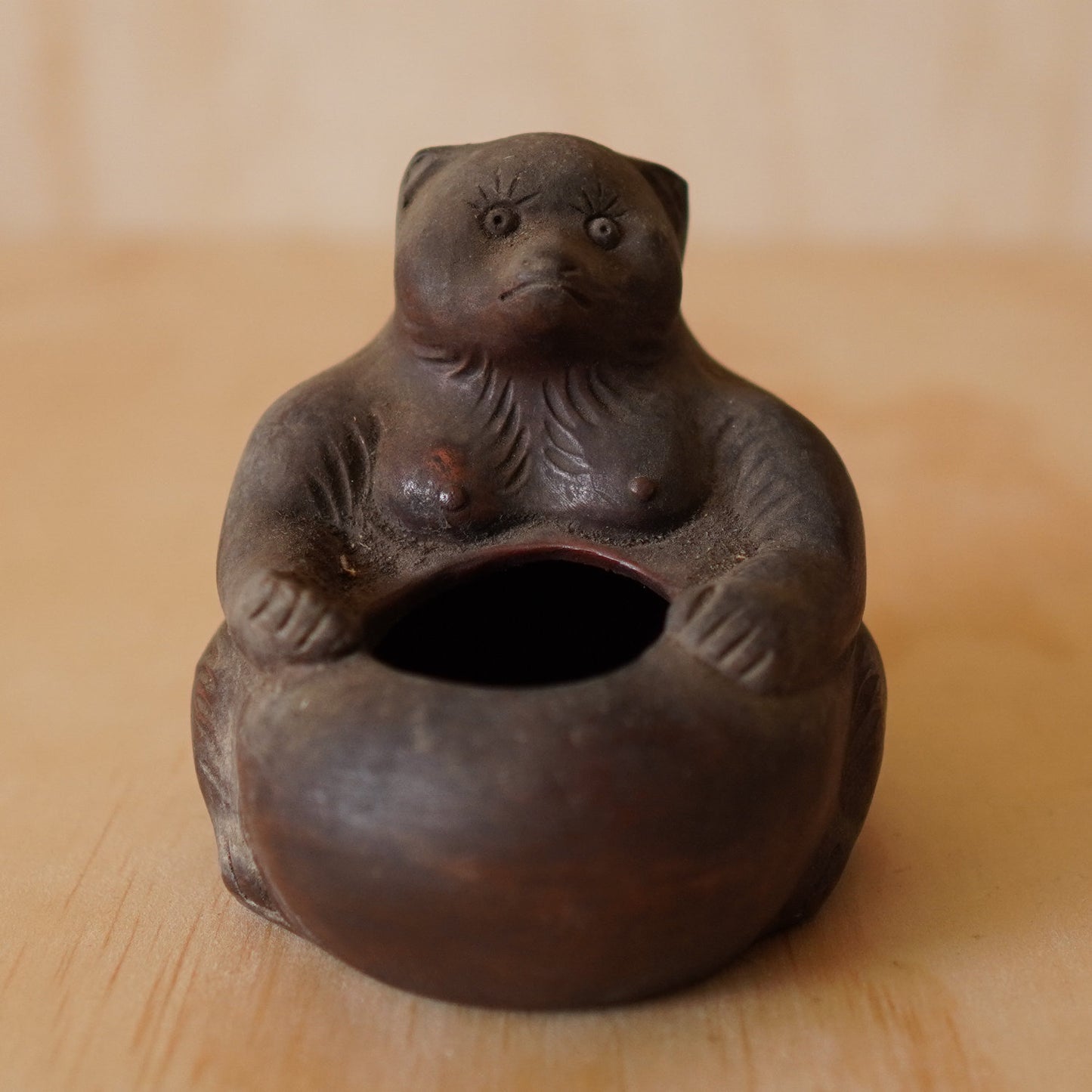 Antique Bizen Female Tanuki Koro incense burner
