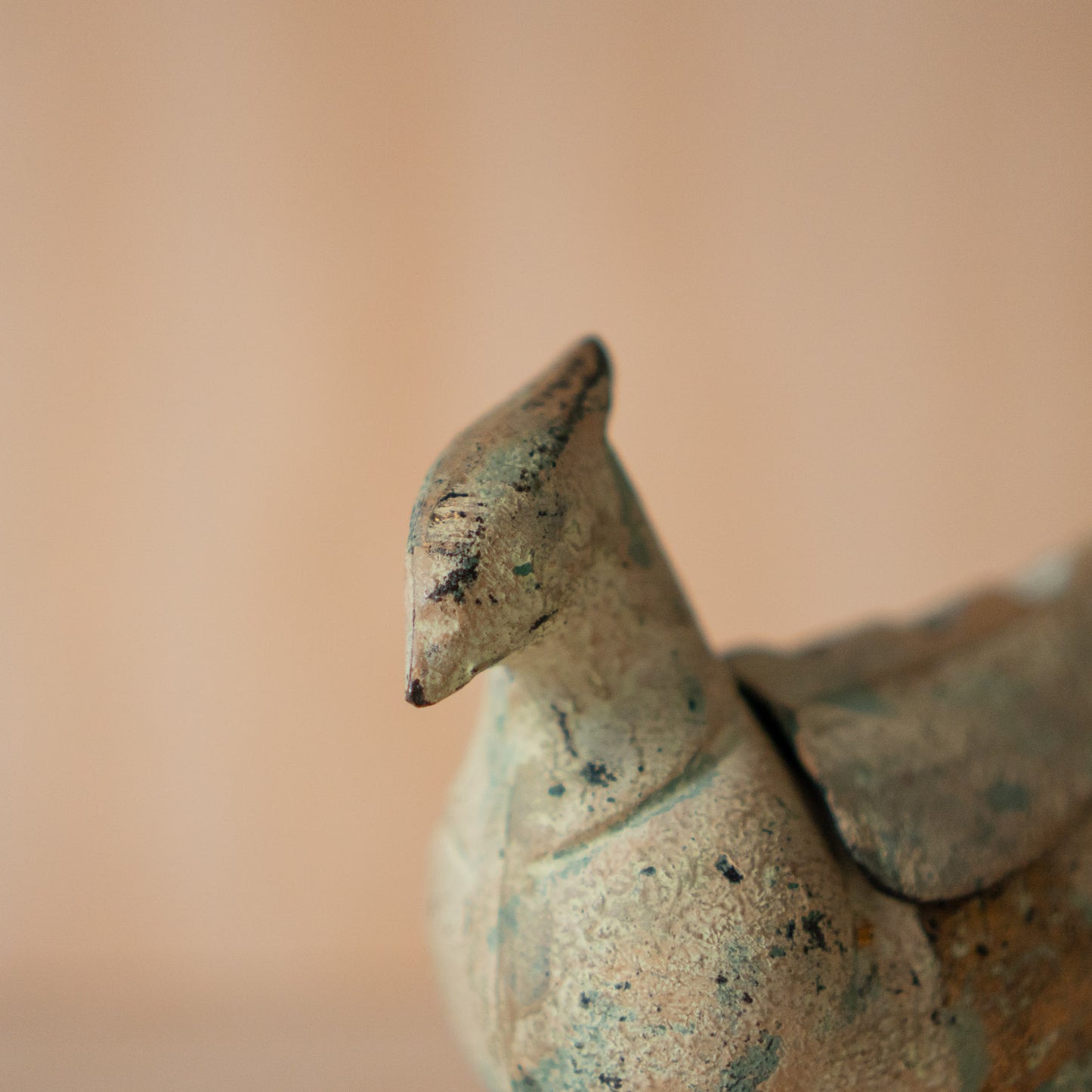 Vintage Japanese Patinated Cast Iron Pheasant Koro - Incense Burner