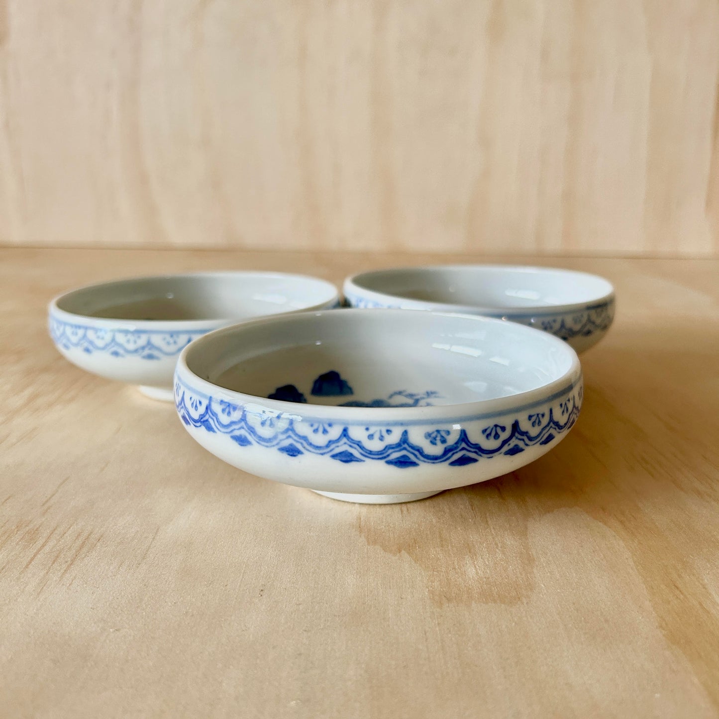 Vintage Japanese Blue and White Ceramic Dish