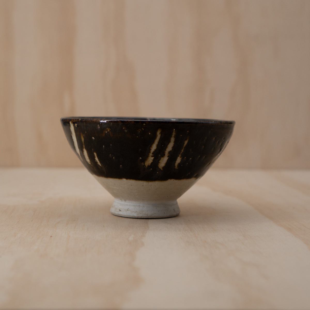 Vintage Japanese Mingei Tenmoku glaze small Chawan Tea bowl