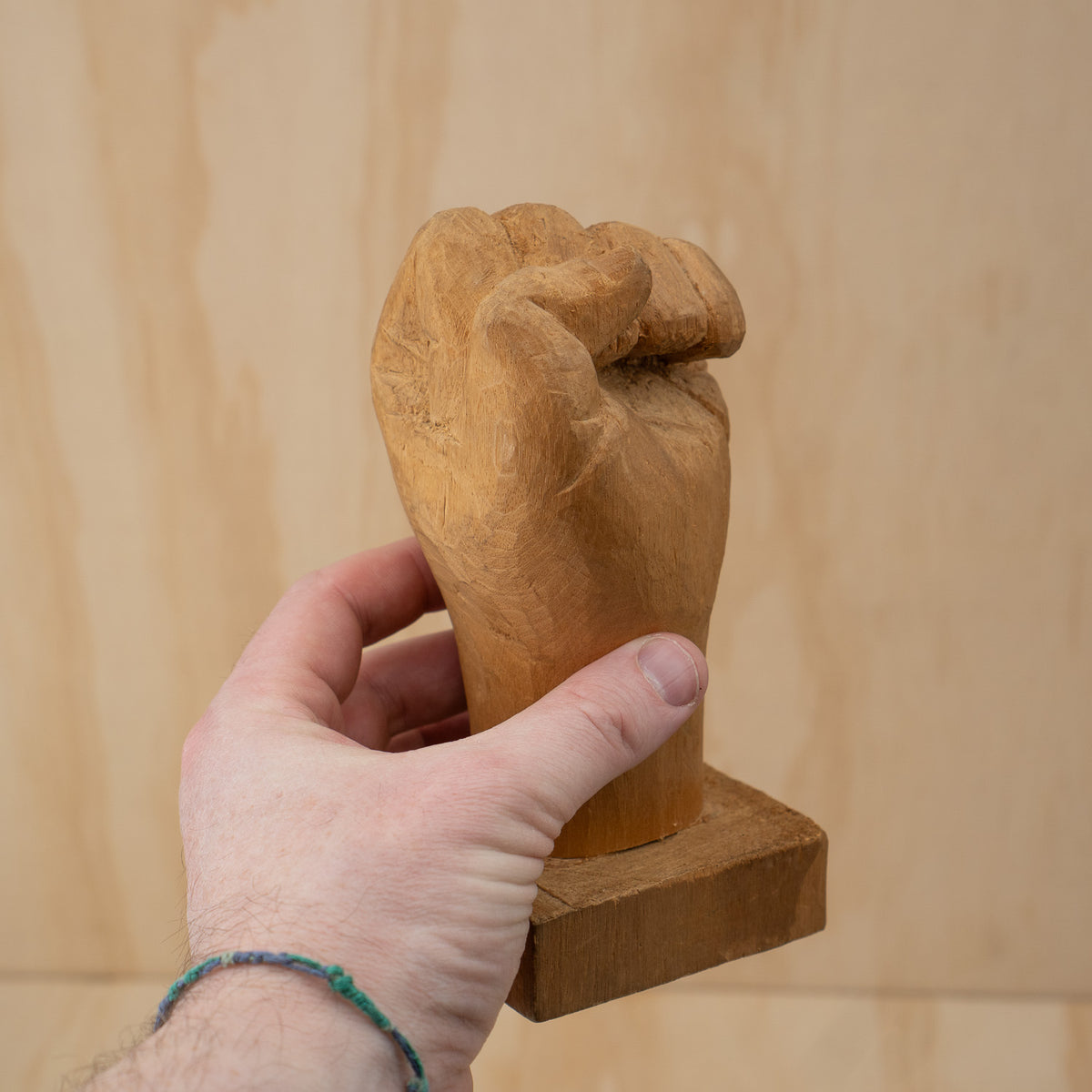 Vintage Japanese Carved Wooden Fist