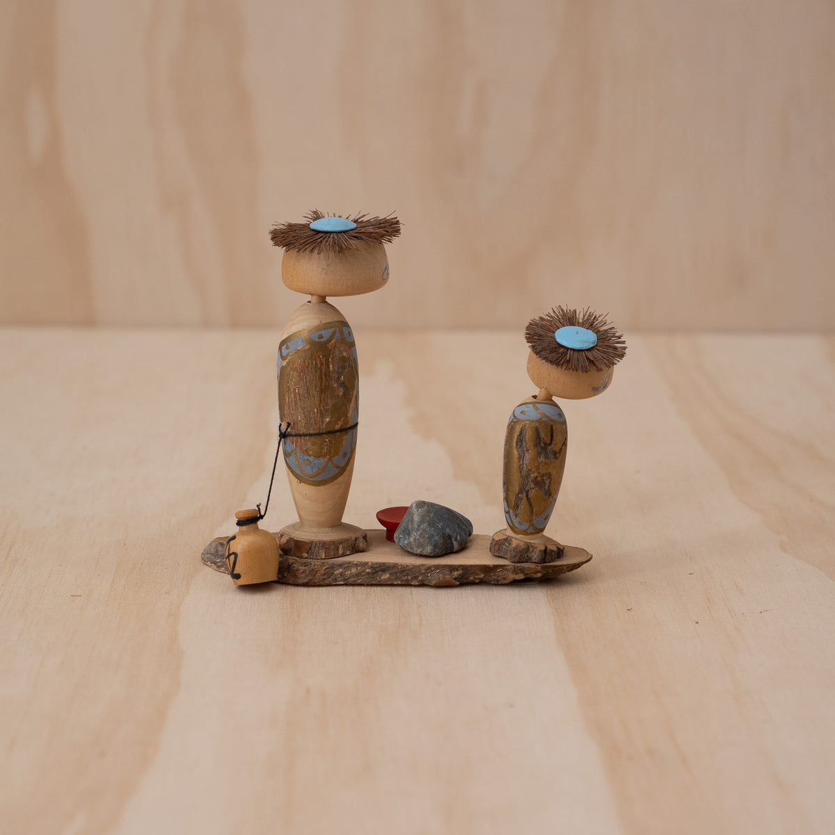Vintage Japanese Yokai Folk art Souvenir of two Kappa
