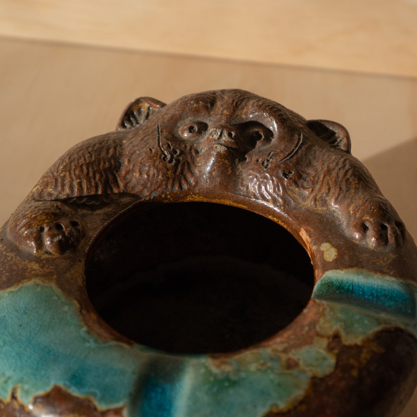 Vintage Japanese Shigaraki Tanuki Ashtray/Incense Burner