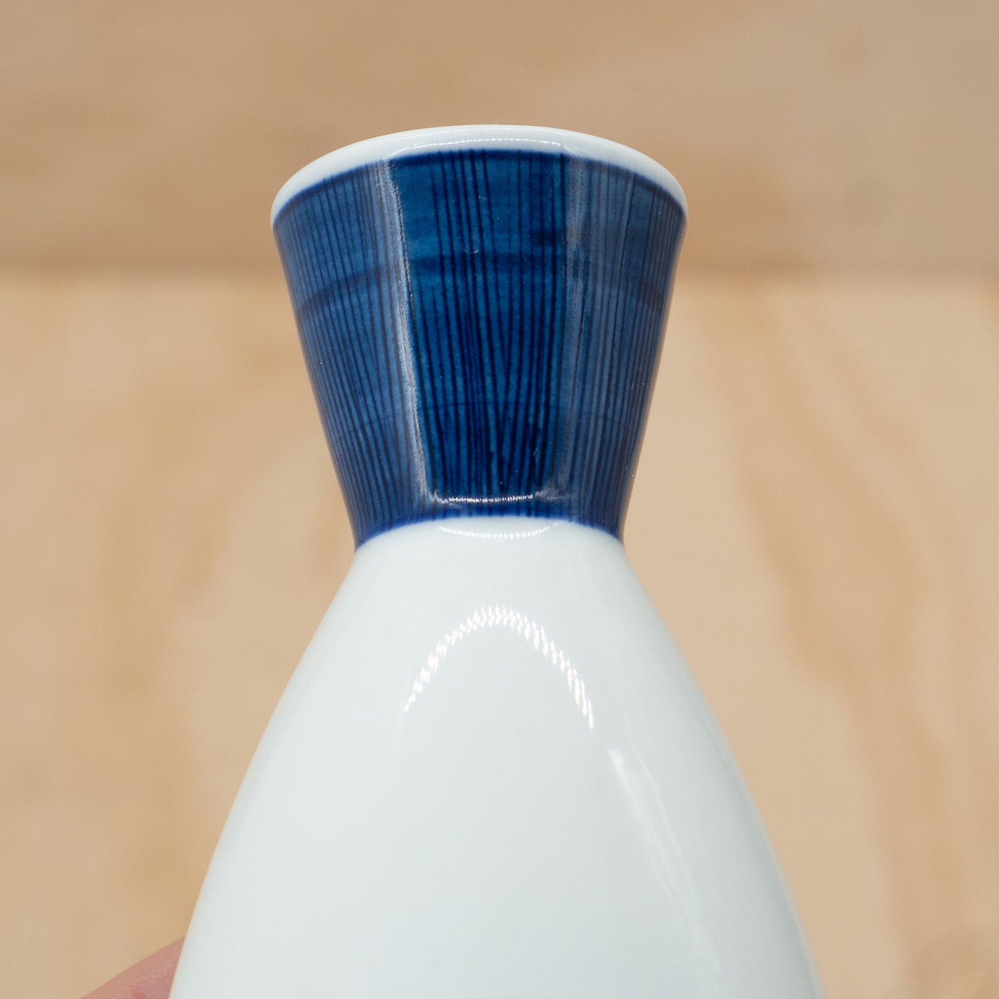 Vintage Japanese Ceramic Blue and white Tokkuri Sake bottle