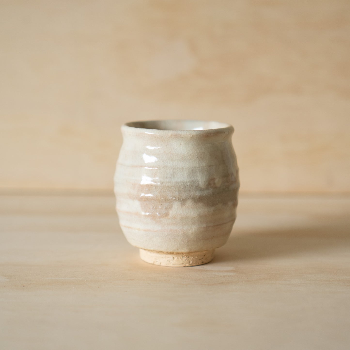 Japanese White Shino Glazed Tea cup