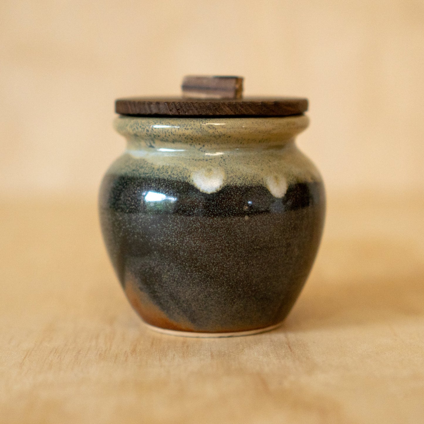 Vintage Japanese Wooden Lidded Jar