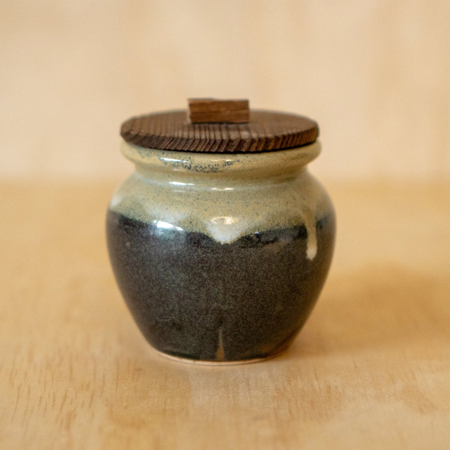 Vintage Japanese Wooden Lidded Jar