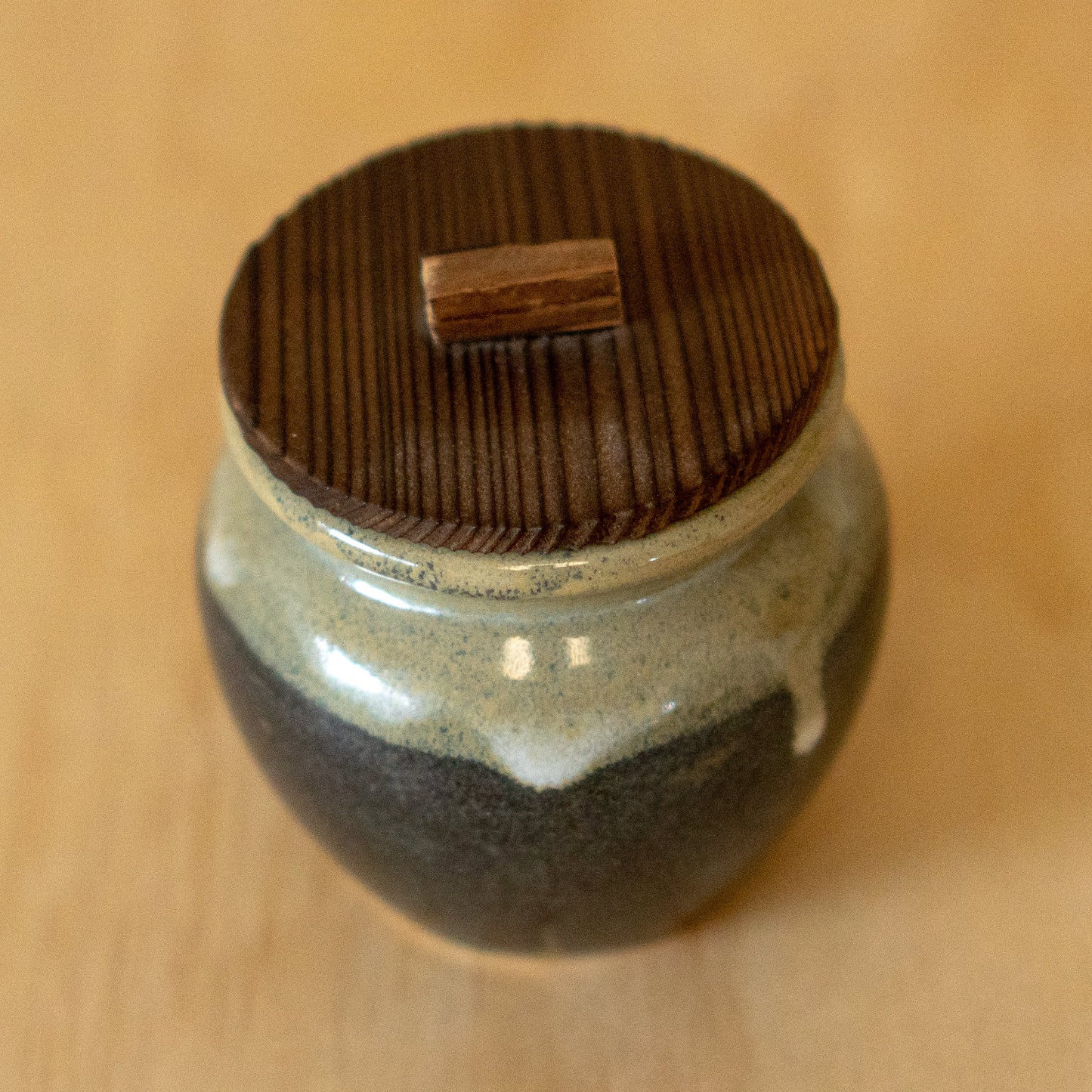 Vintage Japanese Wooden Lidded Jar