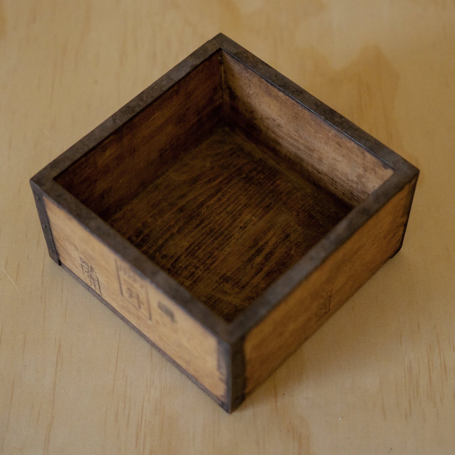 Antique Japanese Wood and Iron Masu Box Rice Measure