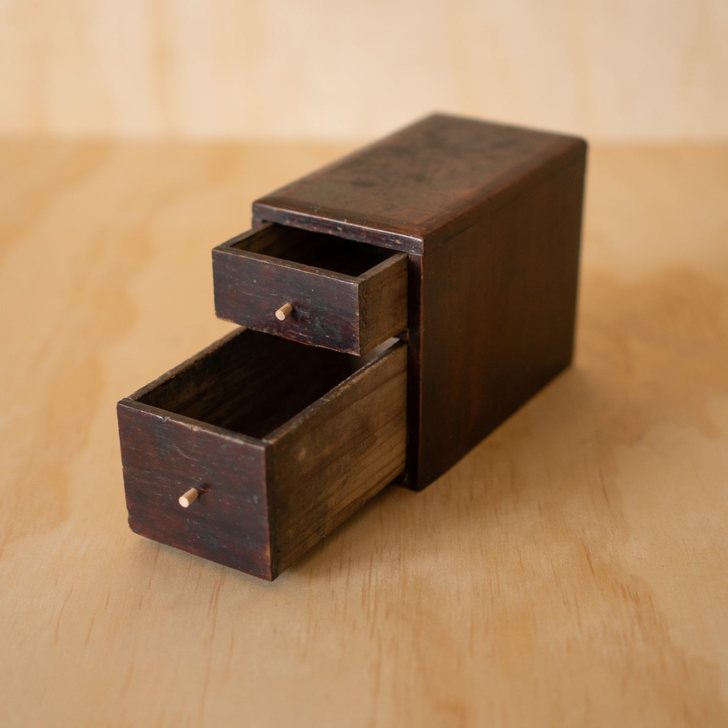Antique Japanese 2 drawer box lacquer ko-bako