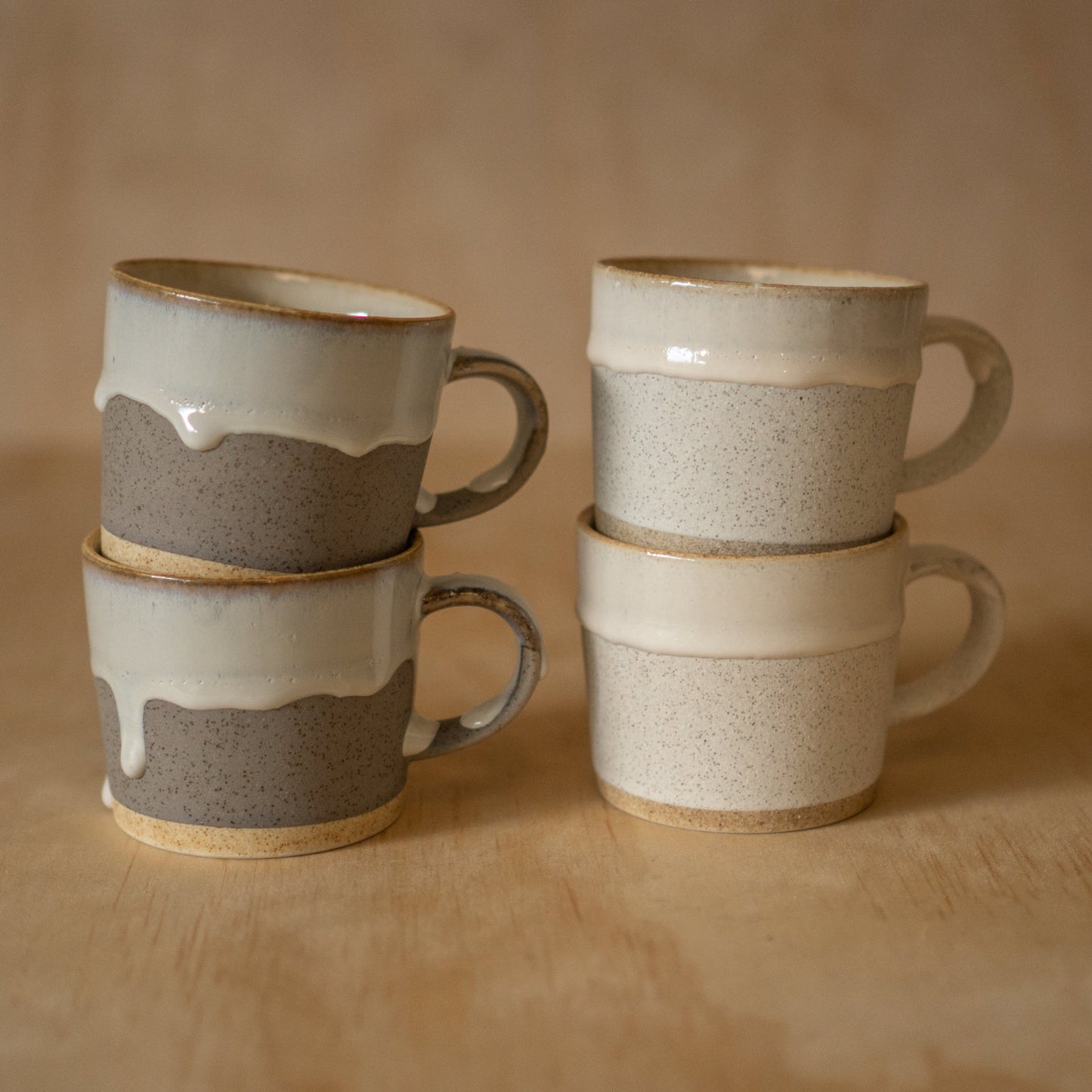 Japanese Ceramic Mino Ware Short Mug - Grey