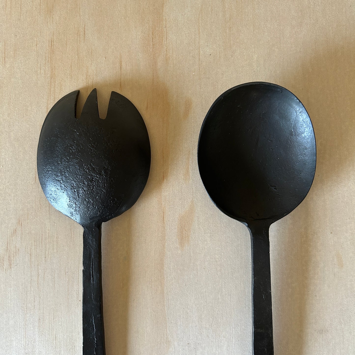 Hand forged Wabi Sabi Iron Salad servers