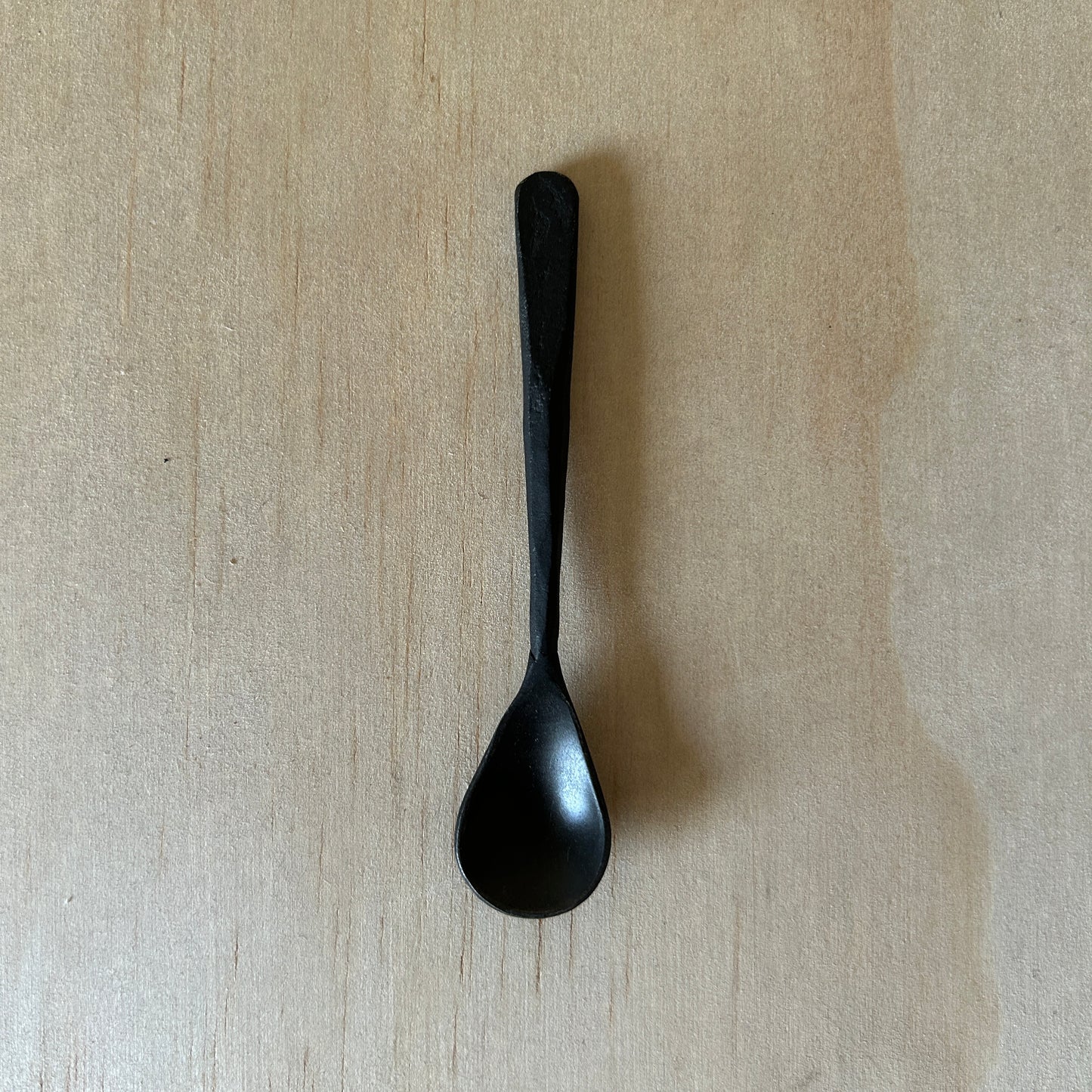 Hand forged Wabi Sabi Iron Small Salt Spoon