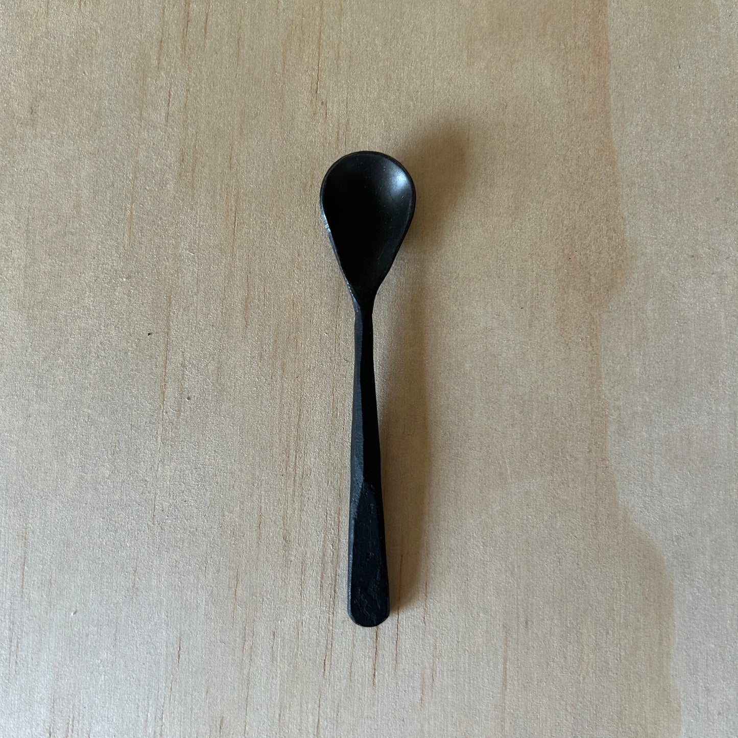 Hand forged Wabi Sabi Iron Small Salt Spoon