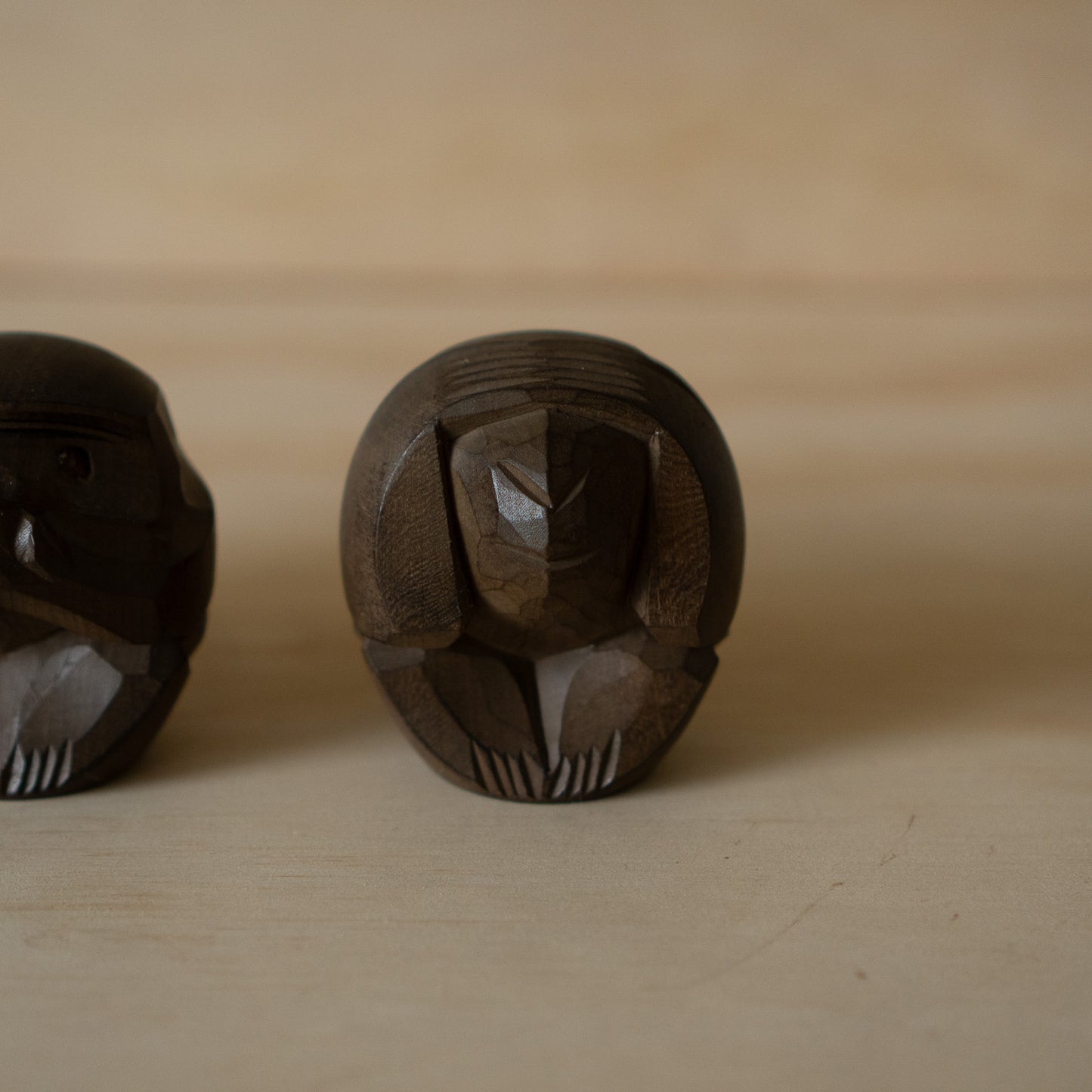 Vintage Japanese Carved Monkey Trio - Mizaru, Kikazaru, Iwazaru