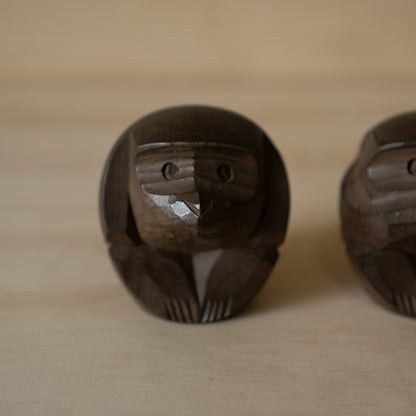 Vintage Japanese Carved Monkey Trio - Mizaru, Kikazaru, Iwazaru