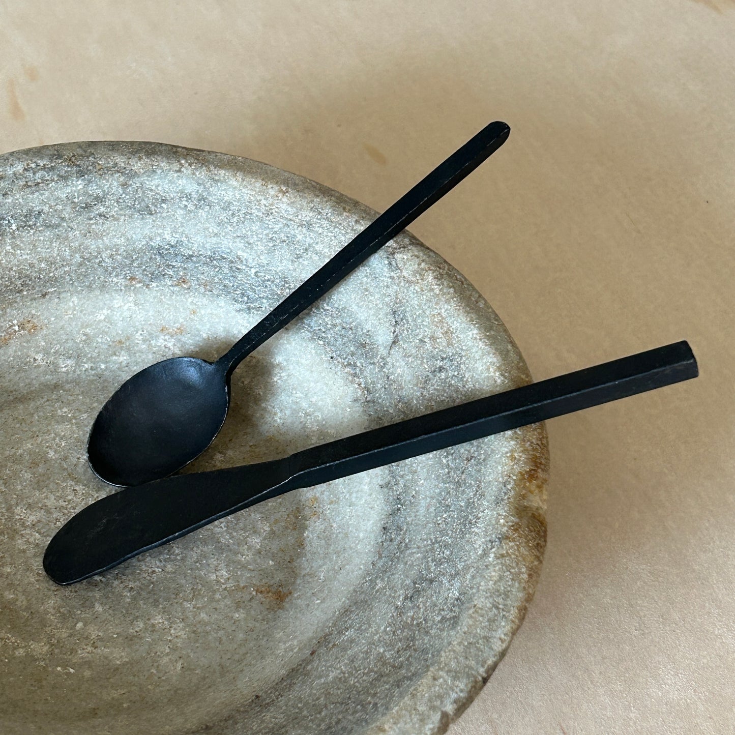 Hand Forged Wabi Sabi Iron Tea Spoon