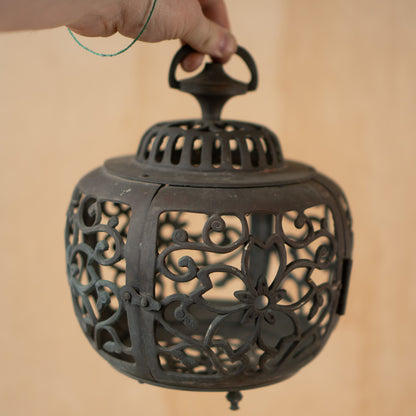 Antique Japanese Bronze Filigree Garden Lantern