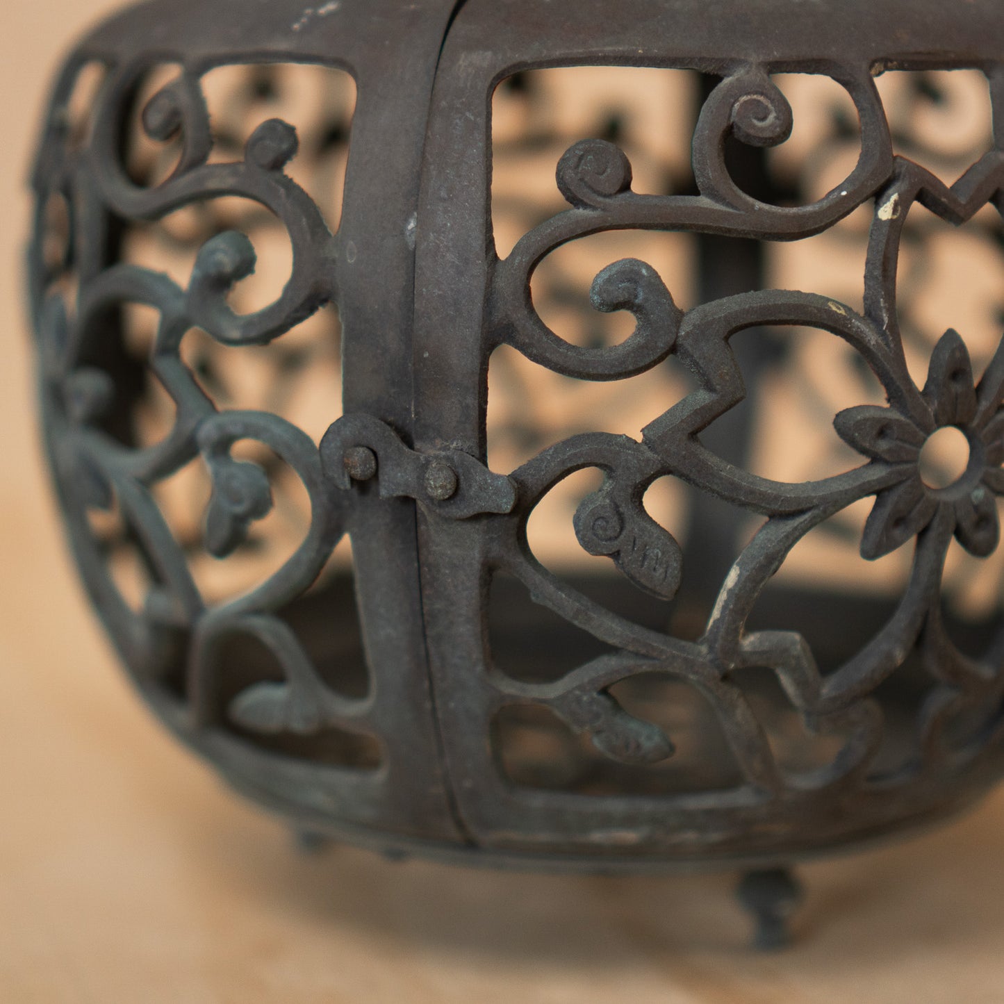 Antique Japanese Bronze Filigree Garden Lantern