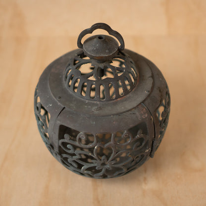 Antique Japanese Bronze Filigree Garden Lantern