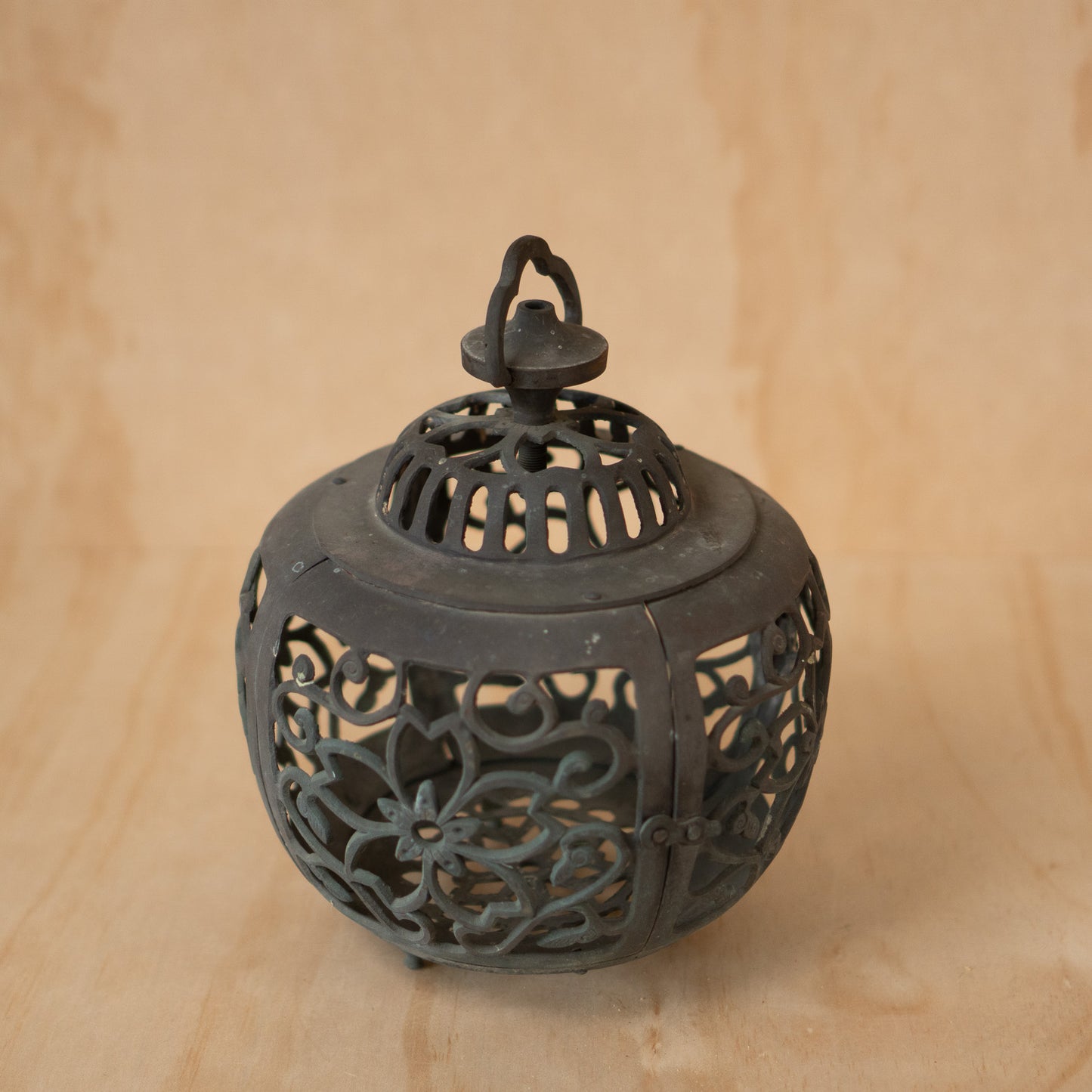 Antique Japanese Bronze Filigree Garden Lantern