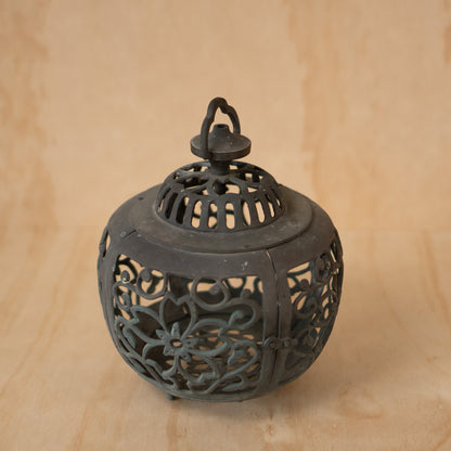Antique Japanese Bronze Filigree Garden Lantern