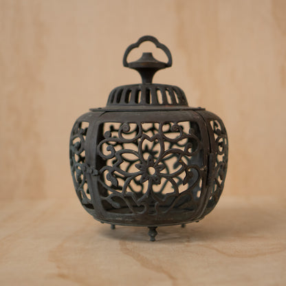 Antique Japanese Bronze Filigree Garden Lantern