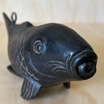 Antique Japanese Carved timber Koi Fish