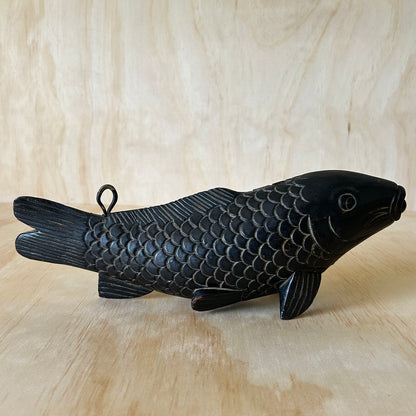 Antique Japanese Carved timber Koi Fish