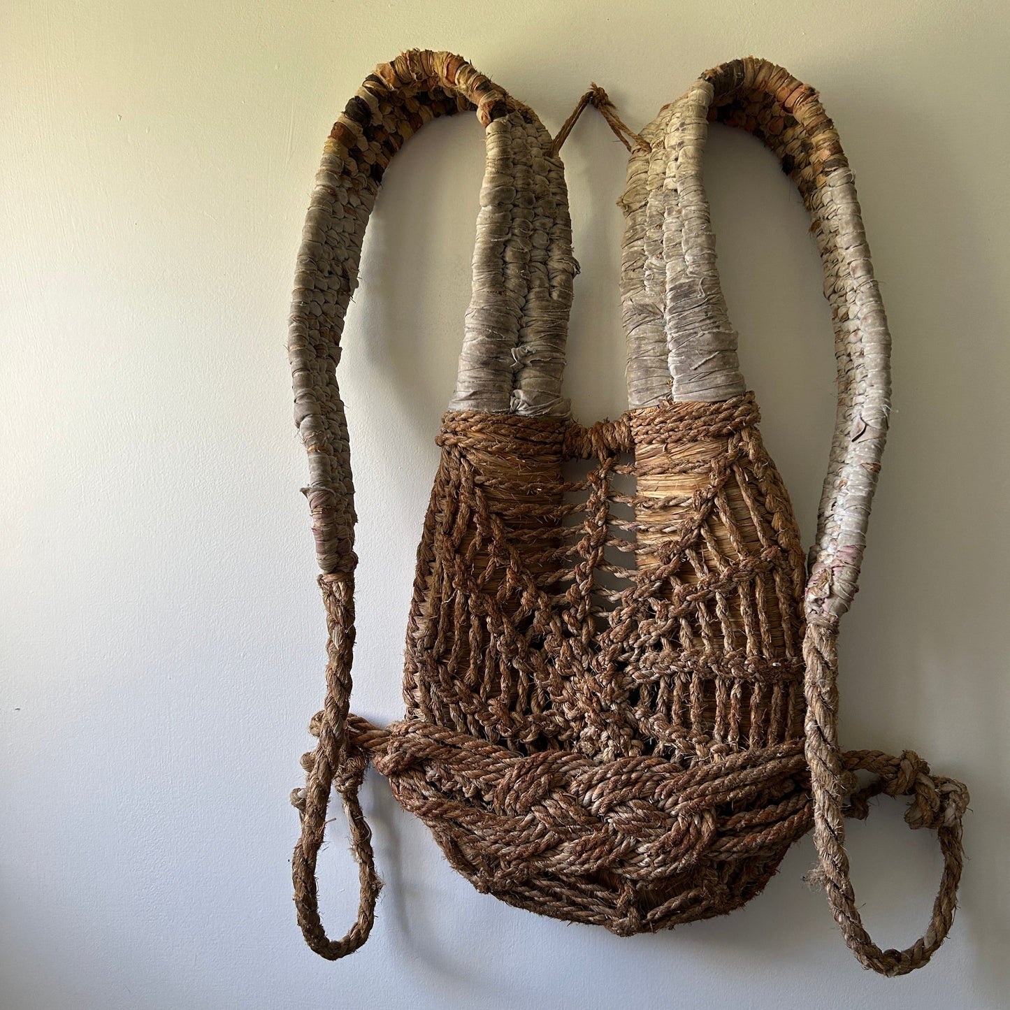 Antique Japanese Bandori Backpack wall hanging